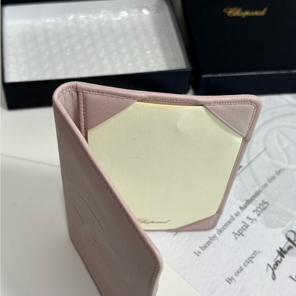 Authentic CHOPARD Pink leather card and passport Wallet w/ box andcertificate - Picture 5 of 7